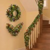 Christmas Wreath,Garland Set of 6, PreLit Artificial Décor with One Wreath and Arc Garland,2 PCS of Garlands and Teardrop Garlands for Home Décor - 4 of 4