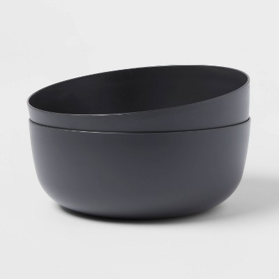 132oz 2pk Plastic Serving Bowls Gray - Made By Design™