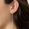 Ross-Simons 0.25 ct. t.w. Bezel- Set Diamond Threader Earrings in Sterling Silver - 2 of 3