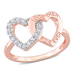 EVERLY JEWELRY | Rose Plated Sterling Silver 2/5 CT TGW White Topaz Fashion Ring - 1 of 4