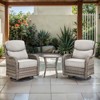 Outdoor Swivel Rocker Patio Chairs of 2 with 6 Inch Thick Cushions and Side Table, Swivel Outdoor Chairs 3PCS High Back Wicker Patio Furniture Set - 3 of 4
