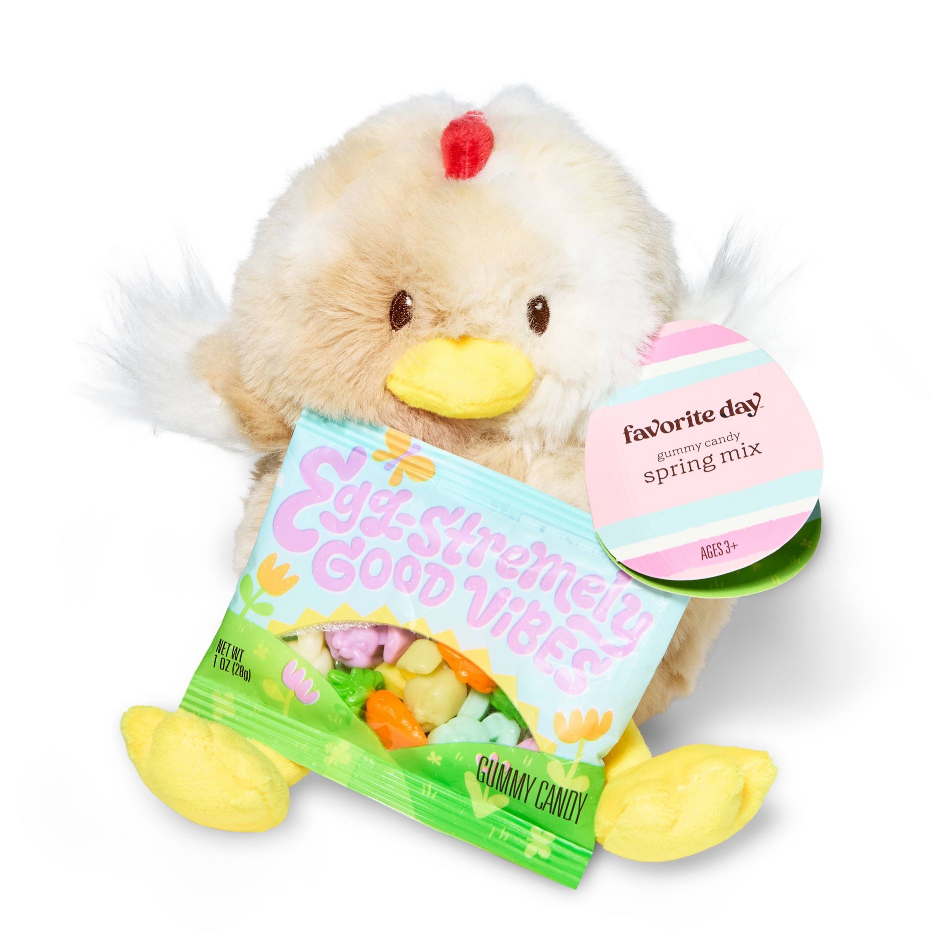 Easter Chick Plush with Spring Gummy Candy - 1oz - Favorite Day™