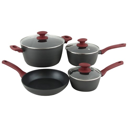 Non-Stick Aluminum Cast Cookware Set (7 Piece) Ceramic Marble coating, Pots,  Pans, Lids (Vented) Cool Handle – PTFE & PFOA Free - Otantik Home USA