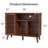 MOEPISY Record Player Stand with Charging Station, Mid-Century Turntable Stand with Slatted Doors Walnut - 2 of 4