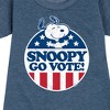 - Peanuts - Snoopy Go Vote Graphic Short Sleeve Fleece Dress - 2 of 4