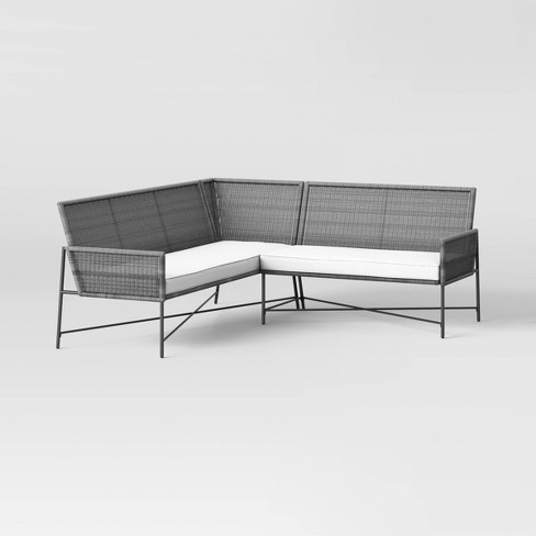 Gray wicker on sale outdoor sectional