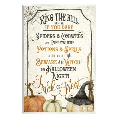Stupell Industries Vintage Trick or Treat Sign Wall Plaque Art