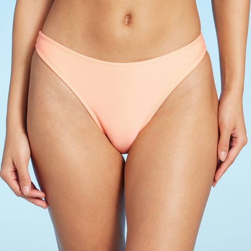 Women's Extra High Leg Cheeky Bikini Bottom - Wild Fable™ Coral