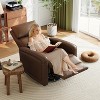 Manual Reclinder, 360¡ã Swivel Rocking Glider Reclinder Chair, Soft Faux Leather Upholstered Sofa Chair with Ergonomic Backrest for Adults - 3 of 4