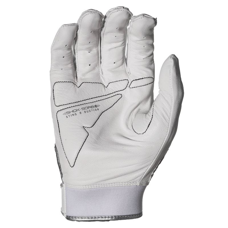 Franklin Sports Adult Shok-Sorb X Batting Gloves White -  M, 2 of 3