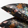 Sweet Jojo Designs Decorative Satin Pillowcases Boho Floral Wildflower Black and Orange 2pc - 3 of 4