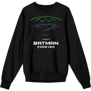 Batman Forever Movie Logo Men's Black Long Sleeve Sweatshirt - 1 of 2