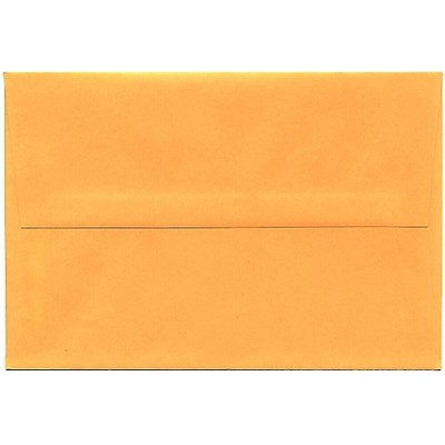 JAM Paper A8 Colored Invitation Envelopes 5.5 x 8.125 Ultra Orange 80369I