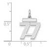 Black Bow Jewelry Sterling Silver, Athletic Collection, Small Polished Number 77 Pendant - 2 of 3