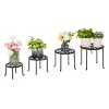 Slickblue Wrought Iron Plant Stand Set of 4, Folding Round Flower Pot Holders, Simple Style, Black - 3 of 4