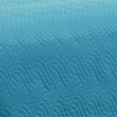 RT Designers Collection Ruby 3 Pieces Pinsonic Lightweight Quilts Set Queen Size For Bedding Blue — фото 4