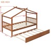 Kumasinova Kids House Bed with Trundle,Twin/Full Size Wooden Bed Frame with Roof,Headboards,Toddler Beds for Kid's Room,Bedroom - 3 of 4