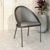 LeisureMod Dining Chair in Upholstered Vinyl Fabric with Curved Back Design and Stainless Steel Legs Urbane Collection Set of 2 - image 2 of 4