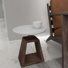 Royal Hampton 16.5 Inch Side End Table with Round White Genuine Marble Top and Handcrafted Mango Wood Base - 2 of 4