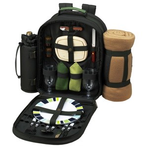 Picnic at Ascot Two Person Picnic Backpack with Soft Sided Cooler &  Blanket - 1 of 2