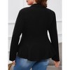Womens Plus Size Blazzer Open Front Peplum Jacket Long Sleeve Button Open Front Office Work Business Casual Lapel Blazer Jacket - 4 of 4