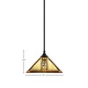 Toltec Lighting Any 1 - Light Pendant in  Matte Black with 14" Santa Cruz Art Glass Shade - 2 of 2