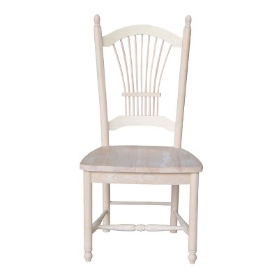 High-Back Brown Microfiber Upholstered Side Chair in Solid Wood
