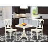 3-Piece Linen White Finish Solid Wood Top - Dining Room Set  - Seats 4 - 2 of 4