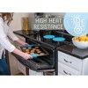 Nat & Jules Honeycomb Pattern 7 inch Silicone Round Kitchen Hot Pad Trivets Set of 4, Blue - 3 of 4