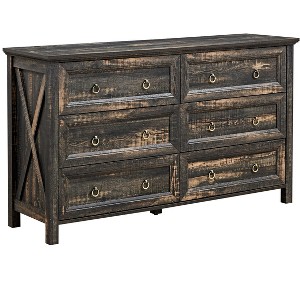 NicBex Farmhouse Bedroom Dressers with Drawers,Chest of Drawers for Bedroom,Wooden Dresser with Retro Handle Ring - 1 of 4