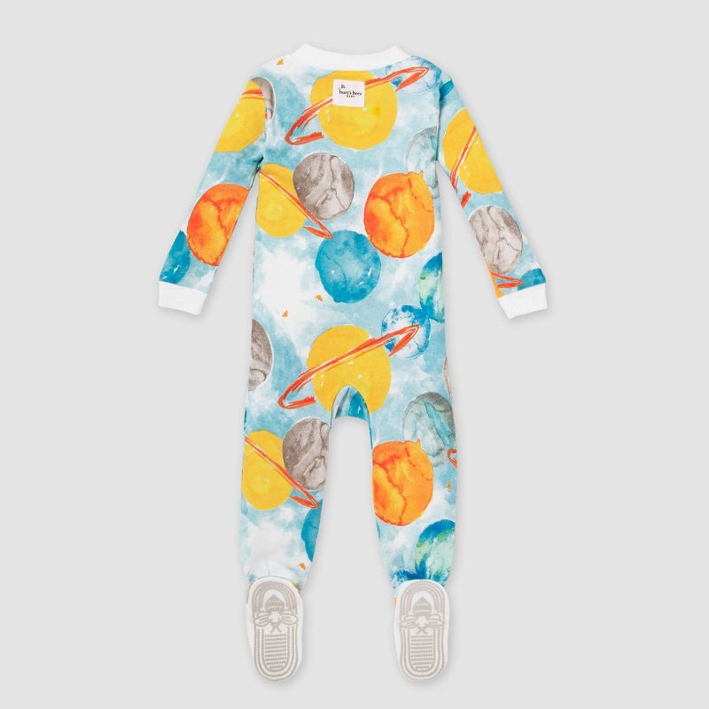 Burt&#39;s Bees Baby&#174; Baby Boys&#39; Outerspace Snug Fit Footed Pajama - Aqua Blue, 3 of 6