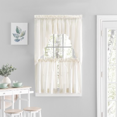 Natural Cotton Light Filtering Swag Curtain Pair 80x36