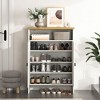 Okak Shoe Cabinet, Narrow Shoe Rack with Metal Handle, Shoe Storage for Entryway, Foyer, Hallway, Bedroom - 3 of 4