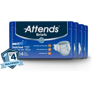 Attends Adult Unisex Briefs with Refastenable Tabs - 1 of 4