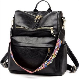 Wikineon Premium PU Leather Backpack: Stylish, Durable & Versatile ¨C Ideal for Daily Commutes, School, or Travel with Spacious Compartments - 1 of 4