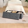 LUSIMO 43" Folding Velvet Storage Ottoman Bench Toy Chest Footstool Hold up to 660 lb For Bedroom Living Room - 3 of 4