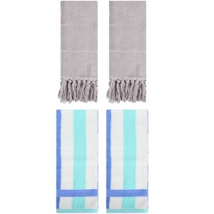 REGALWOVEN 4 Pcs Cotton Bathroom Hand Towels for Home Decoration - 1 of 4
