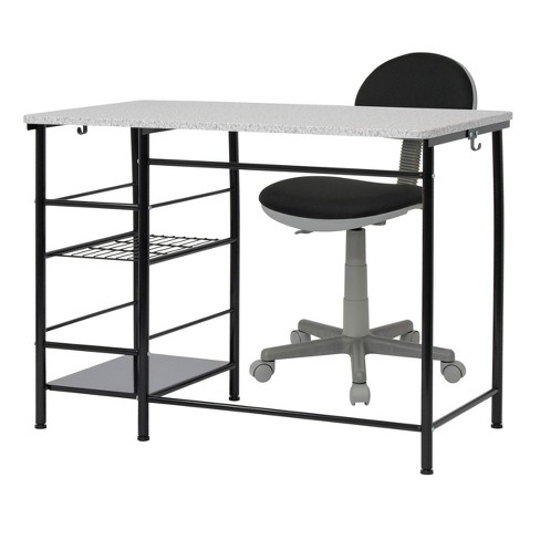 2pc Study Zone Ii Student Desk and Task Chair Set Black Splatter Gray Calico Designs