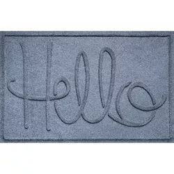 2'x3' Aqua Shield Simple Hello Indoor/Outdoor Doormat Bluestone - Bungalow Flooring