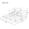 Twin Size Wood Daybed Sofa Bed Extendable Daybed with with Extended Pop Up Trundle and Storage Drawers, White/Gray -ModernLuxe - 4 of 4
