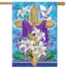 Easter Lily Cross Holiday House Flag 28" x 40" Briarwood Lane - 2 of 4