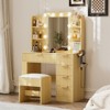 Buenhomino Vanity Desk with Light Sliding Mirror and 5 Drawers, Makeup Vanity Table Set for Bedroom - 4 of 4