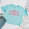 Just A Country Girl Stars Glitter/Puff Print - Womens Boxy Crop Top Graphic T-Shirt - 2 of 4