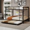 Okak Queen/Full Tube Iron Bunk Bed with Ladders & Rolling Trundle,Contemporary Bed Frame for Bedroom,Dormitory - 2 of 4