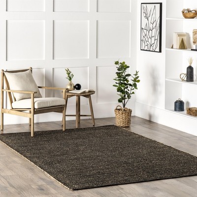 Charcoal Cotton-Blend 6' x 9' Flat Woven Handmade Area Rug