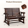 Karl Home | 48 in. Solid Wood Patio Glider Bench with Cup Holder - 2 of 4