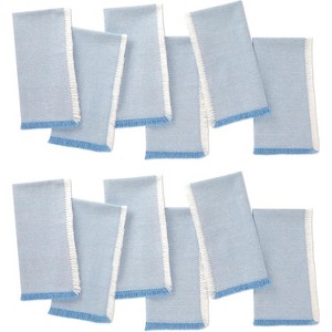 Folkulture Cloth Napkins Set of 12 (18 X 18") 100% Cotton Table Napkins for Parties | Reusable Linen Napkins for Guests &Home Décor (Aqua Blue) - 1 of 4