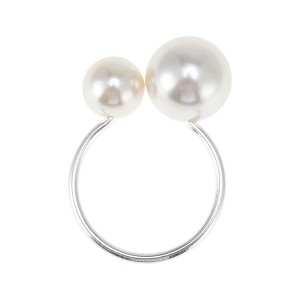Unique Bargains Napkin Rings Faux Pearls Stainless Steel Plastic 1 Pc - 1 of 3