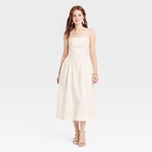 Women's Dropped Waist Midi A-Line Dress - A New Day™ - 1 of 3