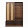 YOOCOZZ 4-In-1 Hall Tree with 4 Rattan Doors,Seating Bench and 6 Hooks,Entryway Shoe Cabinet with Adjustable Shelf - 4 of 4